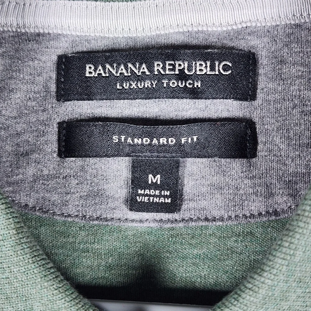 Banana Republic Polo Shirt Mens M Green Luxury Touch Cotton Excellent